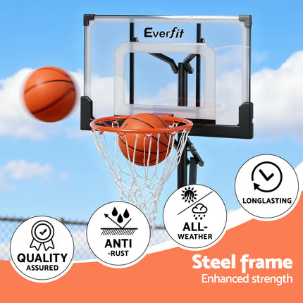 Everfit Portable Basketball Hoop Adjustable Pool Goal System Backyard 1.05M-2.1M