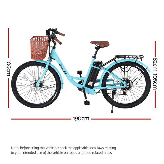 Everfit 26" Electric Bike City Bicycle eBike e-Bike Commuter w/ Battery BL