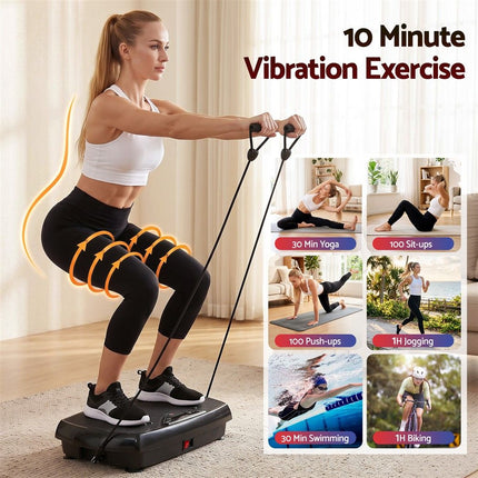 Everfit Vibration Plate Exercise Machine Full Body Shaker Workout Vibrate Fitness Platform with Bluetooth, 150KG Capacity, 150Speed Levels Vibrating Plate for Home Women Men, Black