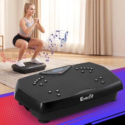 Everfit Vibration Plate Exercise Machine Full Body Shaker Workout Vibrate Fitness Platform with Bluetooth, 150KG Capacity, 150Speed Levels Vibrating Plate for Home Women Men, Black