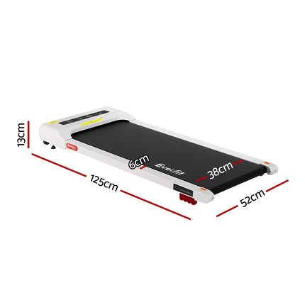 Everfit Treadmill Electric Walking Pad Incline Under Desk Home Gym 380mm White