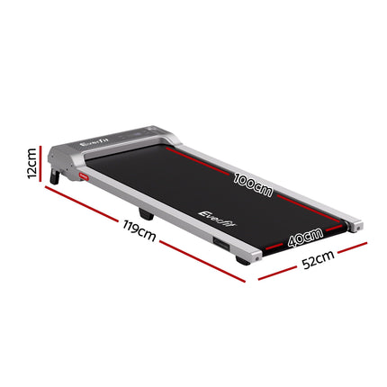 Everfit 3 in 1 Walking Pad Treadmill 12% Incline Under Desk Treadmills for Home Gym With 40cm Wide Belt Sliver