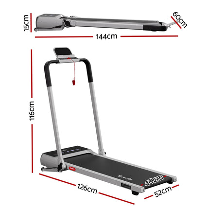 Everfit 3 in 1 Walking Pad Treadmill 20% Auto Incline Under Desk Foldable Treadmills for Home With 40cm Wide Belt Silver