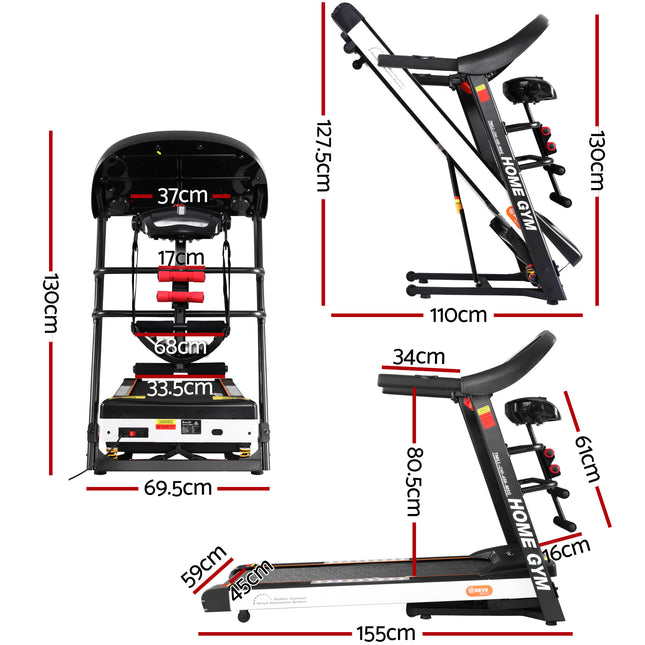 Everfit Treadmill Electric Home Gym Fitness Exercise Machine w/ Massager 450mm