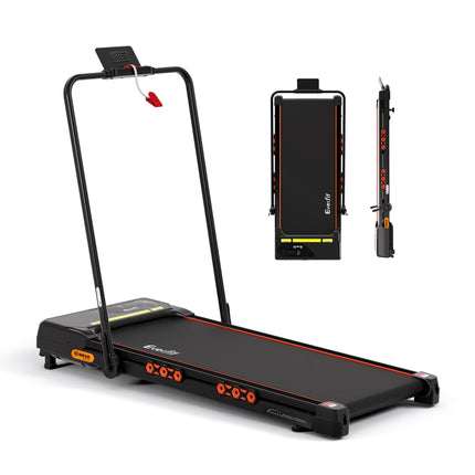 Everfit 3 in 1 Treadmill Electric Walking Pad Auto Incline Foldable for Home Gym Black