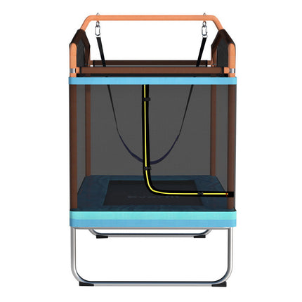 Everfit 6FT Trampoline Kids Rectangle Trampoline w/ Swing Enclosure Safety Net Orange