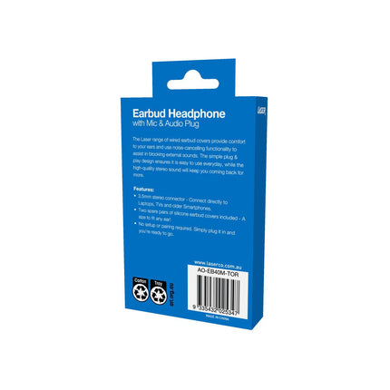 Laser Earbud Headphone with Mic - Tornado
