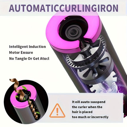 Grey - rose color Gun - metal grey Black - gold color Black Automatic Hair Curler LED Temperature Display USB Rechargeable Curler Salon