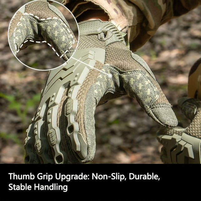 Men'S Full-Finger Gloves Tactical Gloves Touchscreen Gloves MTB Gloves Hiking - Black - Size L