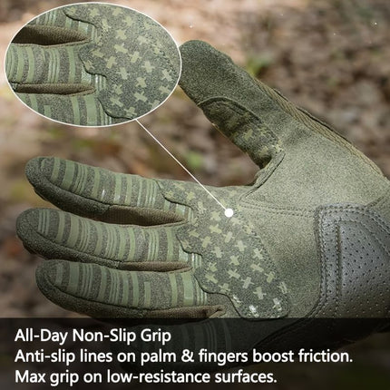 Men'S Full-Finger Gloves Tactical Gloves Touchscreen Gloves MTB Gloves Hiking - Camouflage - Size M