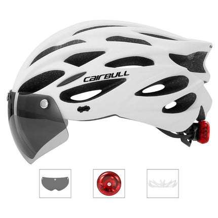 Road Bike Helmet Mountain Bike Helmet Cycling Helmet With Visor Bicycle Helmet - White - Size L59-61CM