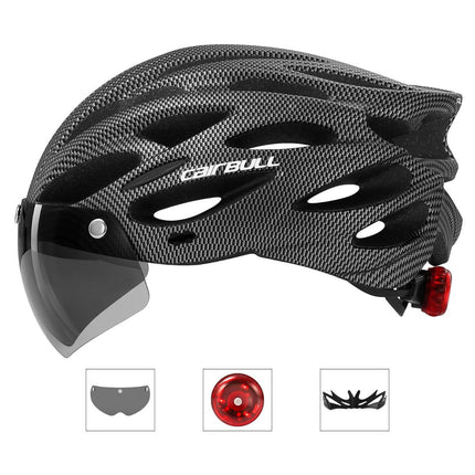 Road Bike Helmet Mountain Bike Helmet Cycling Helmet With Visor Bicycle Helmet - White - Size L59-61CM