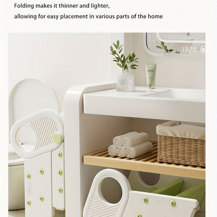 White children's washing stairs, kids bathroom steps, toddler step stool, bathroom stool for kids, child hygiene steps, kids self-care steps, bathroom ladder for kids