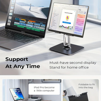 Black Silver laptop stand, 360 degree rotatable, ergonomic laptop stand, laptop accessories, adjustable laptop stand, laptop riser, workspace ergonomics, Australian market