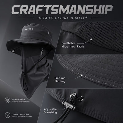 men's hat,wide-brim sun hat,two-piece hat,beach hat,hiking hat,outdoor work hat,foldable hat,unisex hat,face mask hat,breathable hat,Australian sun hat,mosquito protection hat - Gray - Size Hats and masks