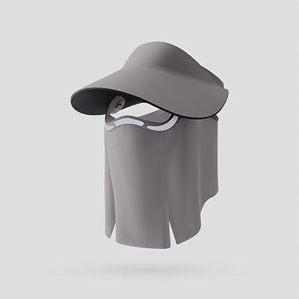 sun protection hat, detachable face mask hat, outdoor sports hat, lightweight sun hat, breathable hat, neck covering hat, foldable hat, unisex summer hat - Black - Size L