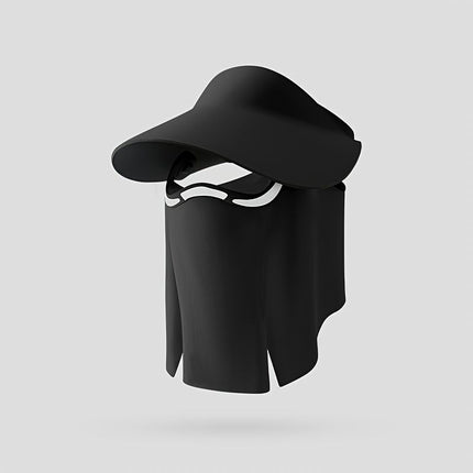 sun protection hat, detachable face mask hat, outdoor sports hat, lightweight sun hat, breathable hat, neck covering hat, foldable hat, unisex summer hat - Gray - Size L