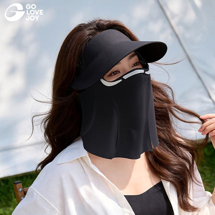 sun protection hat, detachable face mask hat, outdoor sports hat, lightweight sun hat, breathable hat, neck covering hat, foldable hat, unisex summer hat - Gray - Size L