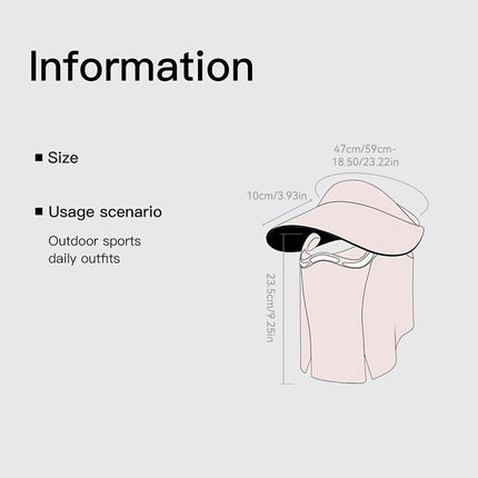 sun protection hat, detachable face mask hat, outdoor sports hat, lightweight sun hat, breathable hat, neck covering hat, foldable hat, unisex summer hat - Pink - Size L