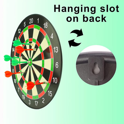 17-inch Red and Green Magnetic Dartboard, 40.5 cm in Diameter, Includes 12 Strong Magnetic Darts and Damage-Free Hooks, Safe and Portable for Both Entertainment and Competition.