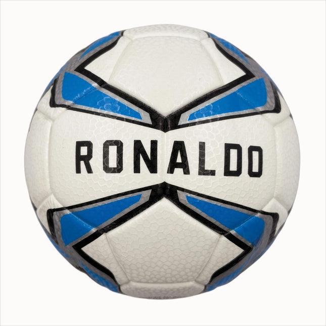 A blue windmill size5 football, PU fit material, wear-resistant and explosion-proof, including pump+air needle+net bag, Christmas Boxing Day gift,soccer
