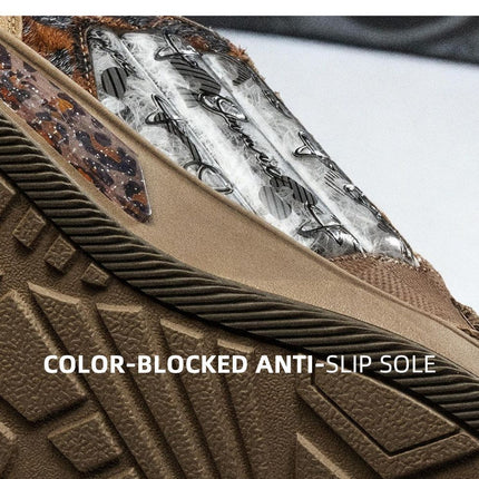 Leopard Print Sneakers Platform Chunky Shoes High-Top Casual Shoes Unisex - Leopard print brown - Size 8(AU8/EU41)