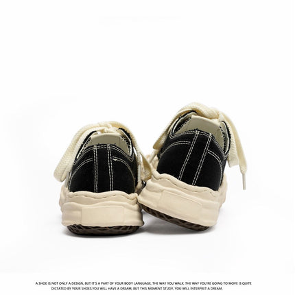 Canvas Sneakers Platform Sneakers Height-Increasing Shoes Unisex Casual Shoes - Black and white - Size 10(AU10/EU43)