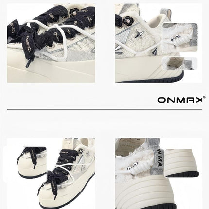 Camellia Platform Sneakers Chunky Canvas Shoes Unisex High-Top Sneakers Height - Camellia - Size 7(AU7/EU40)