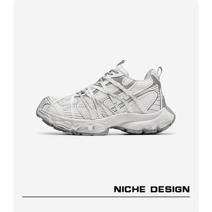 Chunky Sneakers Dad Shoes Thick Sole Sneakers High Street Sneakers Platform - Silver - Size 6(AU6/EU39)