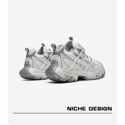 Chunky Sneakers Dad Shoes Thick Sole Sneakers High Street Sneakers Platform - Silver - Size 8(AU8/EU41)