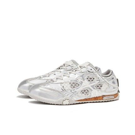 Man-four-leaf clover shoes, hollow men's shoes, casual men's shoes, breathable shoes, Australian men's footwear - Silver - Size 7(AU7/EU40)