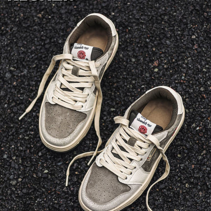 Embroidered Skate Shoes Floral Sneakers Canvas Skateboarding Shoes Handcrafted - Khaki - Size 9(AU9/EU42)