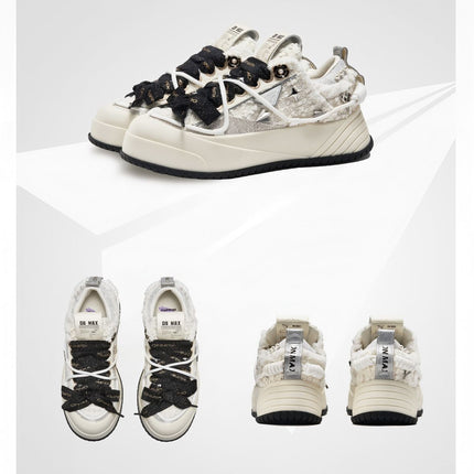 Camellia Platform Sneakers Chunky Canvas Shoes Unisex High-Top Sneakers Height - Camellia - Size 12(AU12/EU43)