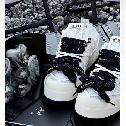 Camellia Platform Sneakers Chunky Canvas Shoes Unisex High-Top Sneakers Height - Camellia - Size 7(AU7/EU38)