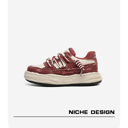 Canvas Sneakers Lightweight Shoes Breathable Sneakers Casual Footwear Everyday - Red - Size 5(AU5/EU36)