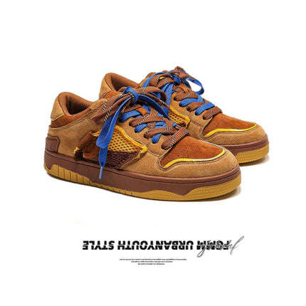 Vintage Sneakers Retro Skate Shoes Couple Matching Shoes Unisex Canvas Shoes - Camel - Size 10(AU10/EU41)
