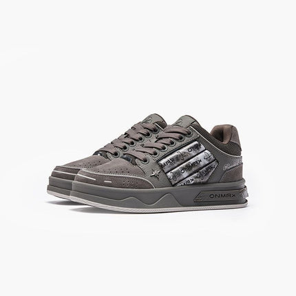 Leopard Print Sneakers Platform Chunky Shoes High-Top Casual Shoes Unisex - Gray pigeon - Size 10(AU10/EU41)