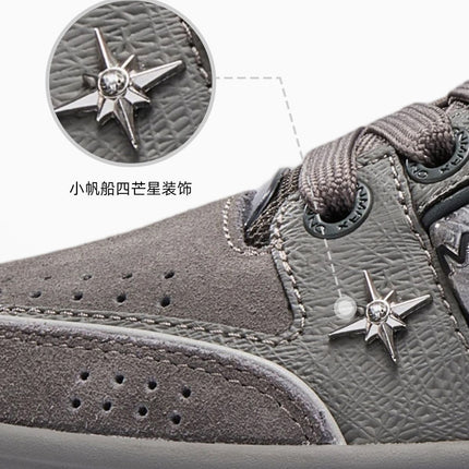 Leopard Print Sneakers Platform Chunky Shoes High-Top Casual Shoes Unisex - Gray pigeon - Size 5(AU5/EU36)