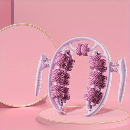 Pink 3D Water-Drop & 26-Wheel Yoga Massage Roller: Deep Muscle Relaxation and Body Shaping in One Portable Tool
