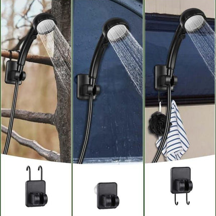 Portable shower pump, equipped with a rechargeable 6000mAh battery - outdoor shower, IPX7 waterproof, with temperature display - suitable for camping, car washing and pet car washing (gray)