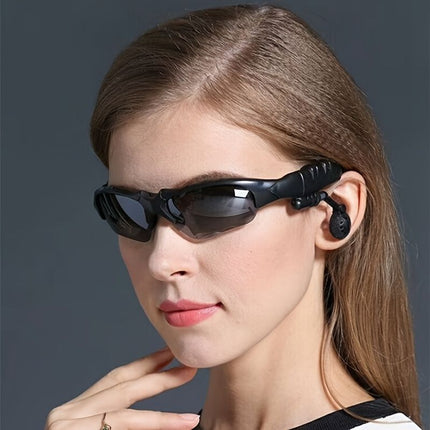 Bluetooth Sunglasses with Integrated Earphones for Audio