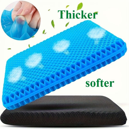 Ultra-large gel honeycomb cushion - Thick, soft, breathable, slip-resistant cooling pad, suitable for wheelchairs, offices - reduces sweating and pressure pain, all-season, lightweight, adjustable, comfortable all year round | breathable