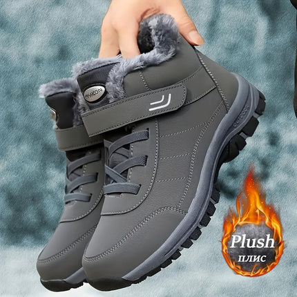 Women's winter boots, couple style, autumn and winter, men's and women's outdoor sports high-top hiking shoes, women's warm, fleece-lined, thick, slip-resistant, abrasion-resistant, soft sole, old people's shoes, parents' shoes, large size, short boots, m