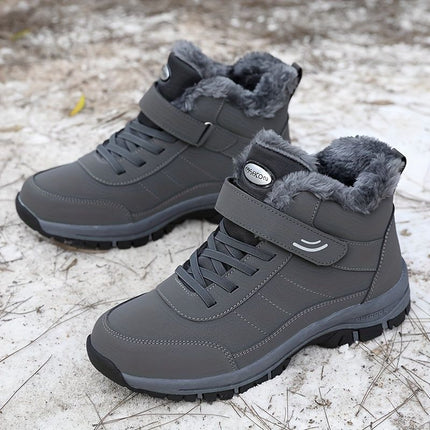 Women's winter boots, couple style, autumn and winter, men's and women's outdoor sports high-top hiking shoes, women's warm, fleece-lined, thick, slip-resistant, abrasion-resistant, soft sole, old people's shoes, parents' shoes, large size, short boots, m