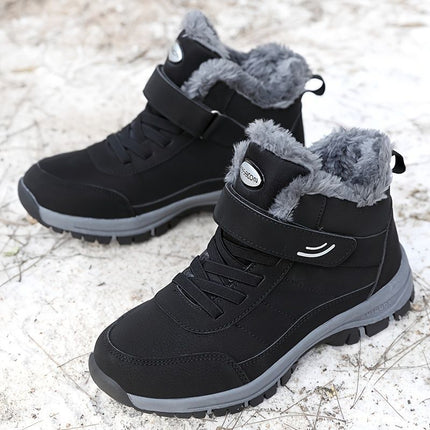 Women's winter boots, couple style, autumn and winter, men's and women's outdoor sports high-top hiking shoes, women's warm, fleece-lined, thick, slip-resistant, abrasion-resistant, soft sole, old people's shoes, parents' shoes, large size, short boots, m