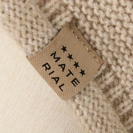 1PCS women's and men's new autumn and winter sheep wool material pure color knitted stackable hat drawstring adjustable cap hoodless hat warm hat cold hat wheat ear embroidery fashionable and versatile model - Coffee - Size XL(AU XL/EU52)