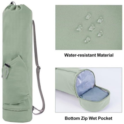 Green Yoga Mat Bag Yoga Accessories Pilates Bag Fitness Bag Yoga Essentials Durable