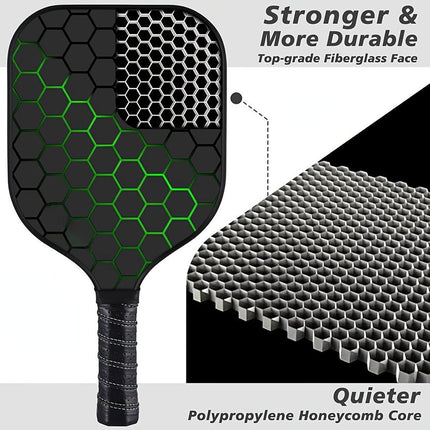 Double racket, Pickleball racket set, glass fiber graphite Pickleball racket set , Pickleball racket equipment with ball, equipment suitable for beginners and professionals