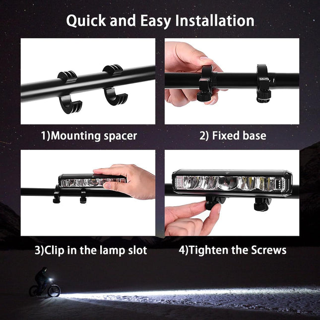 Brand new super bright aluminum alloy bicycle light - USB charging - ideal for mountain bike night rides - compatible with various types of bicycles