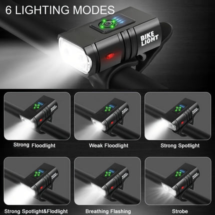 1 pack of bicycle lights | front and rear lights, 4 modes, USB charging, super bright LED night riding lights, handlebar mount, not waterproof, suitable for road/mountain bikes